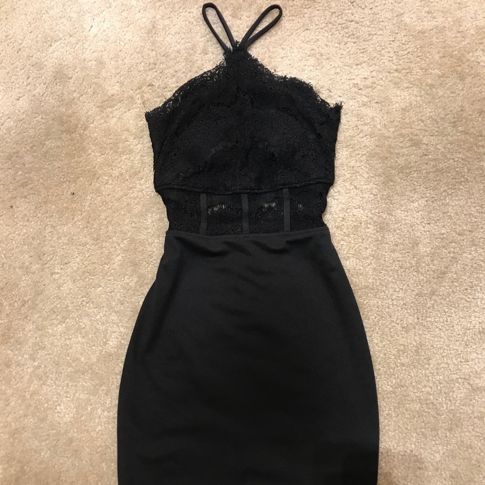 Black lace sexy dress